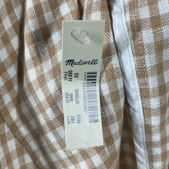 NEW Madewell Blazer Jacket Womens XS brown plaid linen preppy classic - Picture 5 of 9